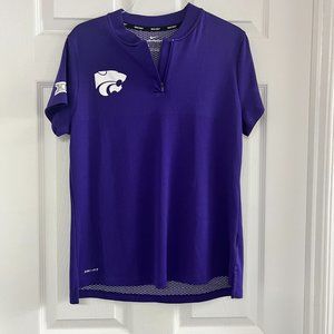 EUC Women's Golf Zip Blade Dri-fit Short-sleeve Tee Kansas State Sz LG